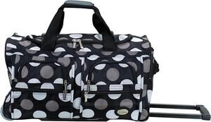 Rockland Rolling Duffel Bag 22” Black Dot Wheeled Travel Luggage New